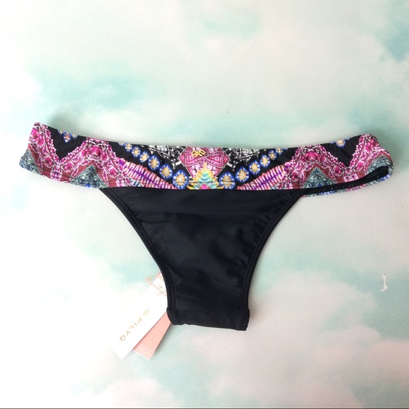 New PilyQ Hindi Banded Teeny Bikini Bottoms Small - Picture 5 of 8
